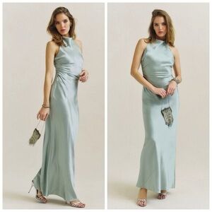 Reformation Silk Anaiis Dress – Aquamarine